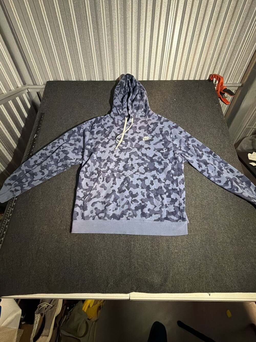 Nike Club Fleece Camo Pullover Hoodie Size XL Blue Camouflage